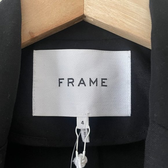 Frame | Black Single Button Pleat Blazer - Size 4 NWT - Picture 8 of 15
